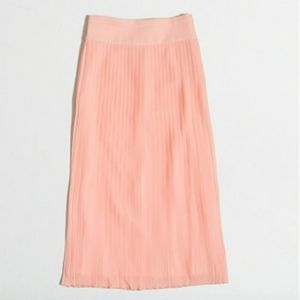 JCrew Pink Pleated Midi Skirt Petite 0